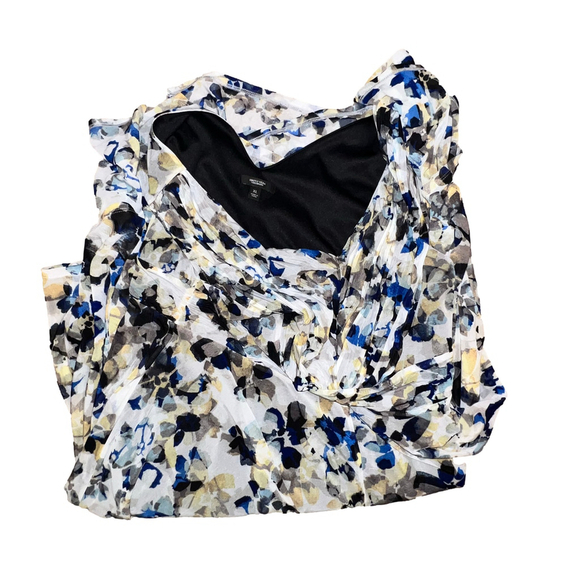 Simply Vera Women's Dress, Size XL, White & Blue Floral - Picture 4 of 5